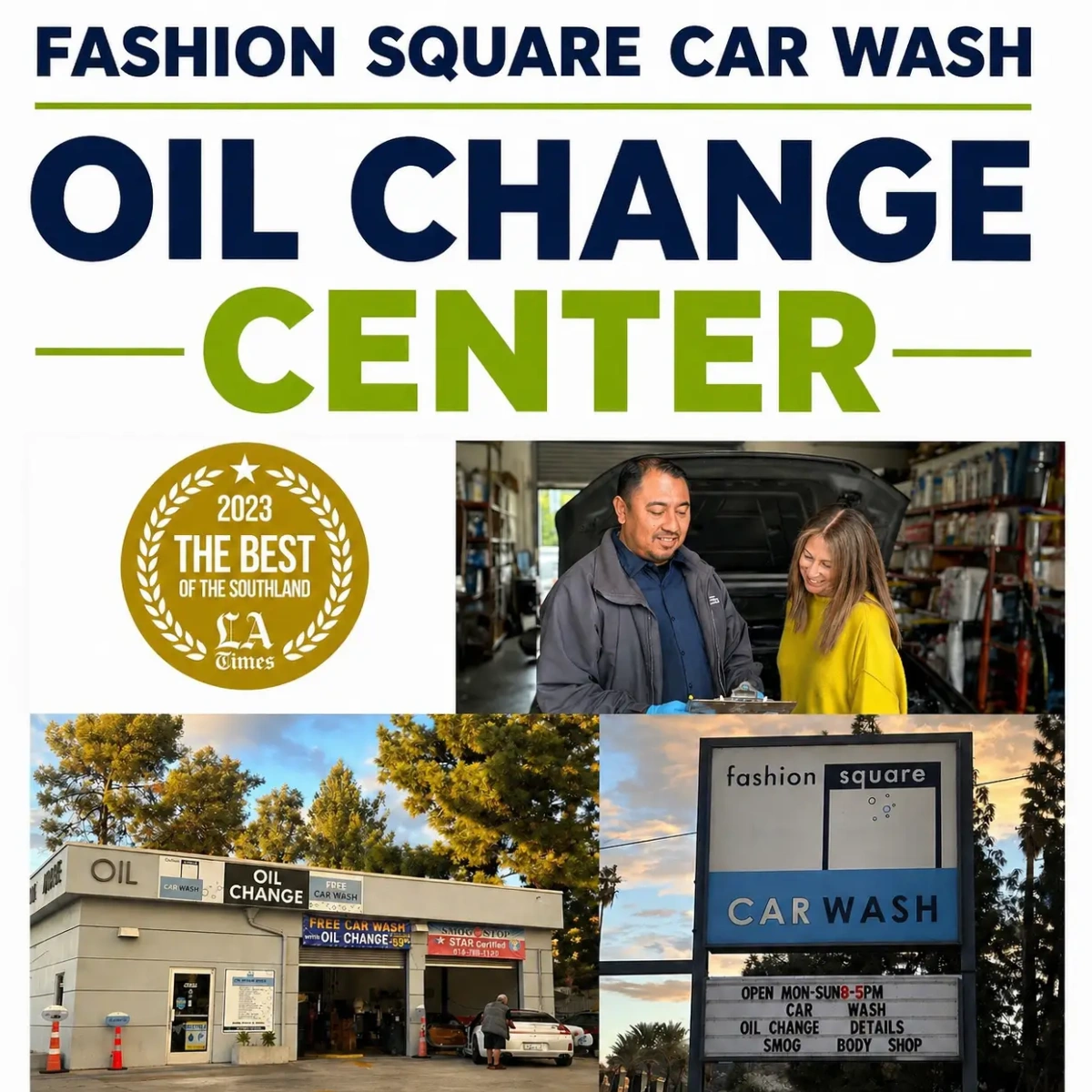 Oil change service at Fashion Square Car Wash